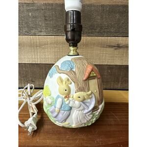 Bunny Rabbit Couple By Treehouse Table Lamp